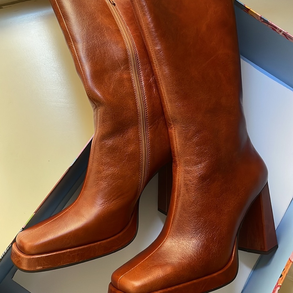 Jeffrey Campbell Brown Leather Boots - Picture 2 of 13